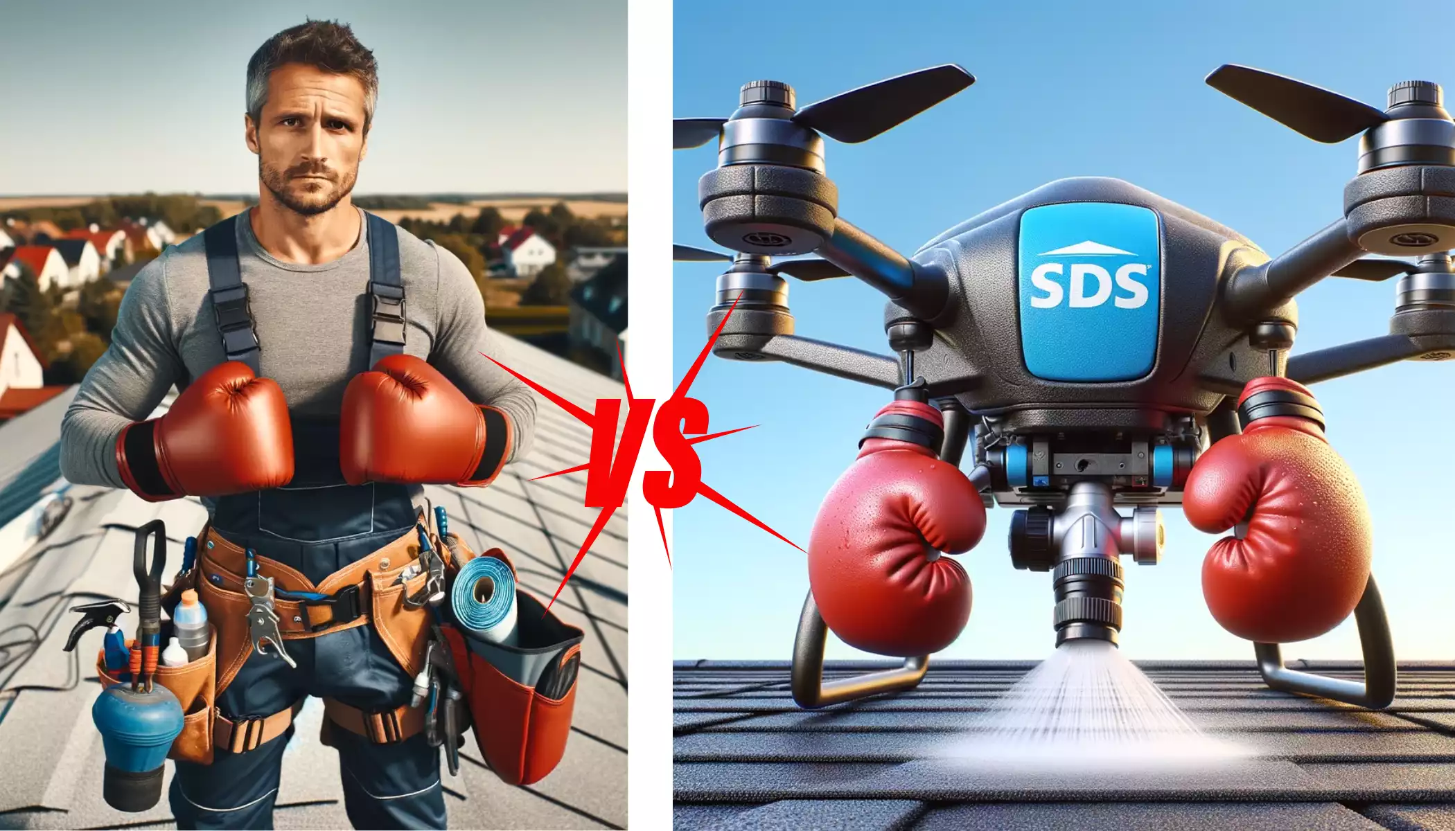 Nettoyage de toiture par drone