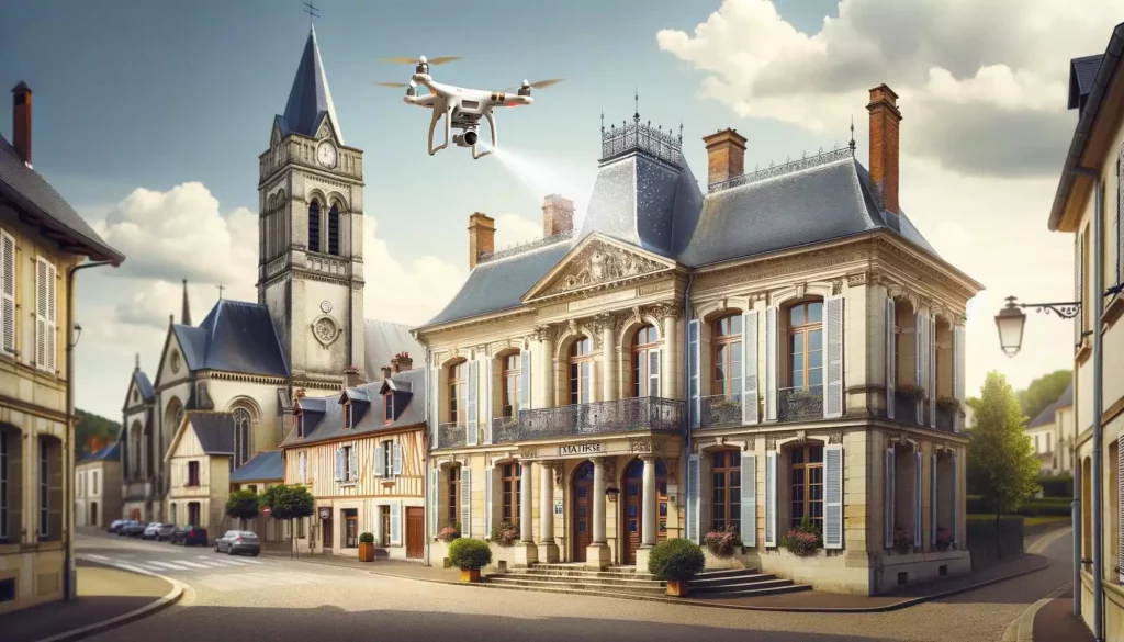 Une mairie qui a fait appel à une entreprise de nettoyage par drone.