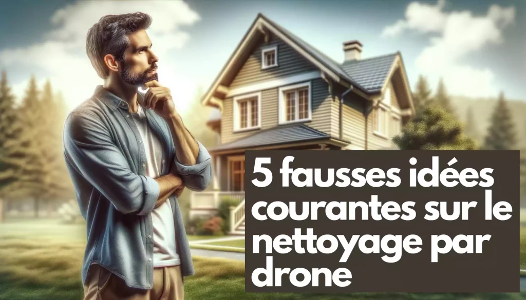 Un monsieur qui se demande quelles sont les 5 fausses idées courantes sur le nettoyage par drone.