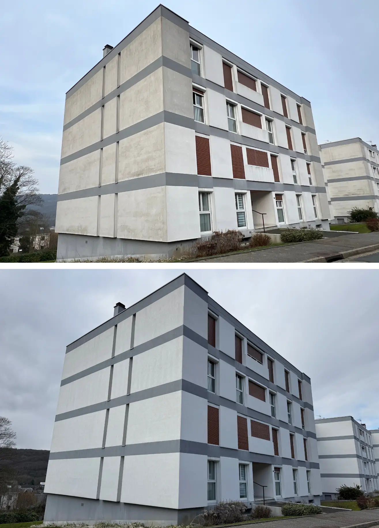 Nettoyage des façades d'une résidence à Déville-Lès-Rouen — Solution Drone Service