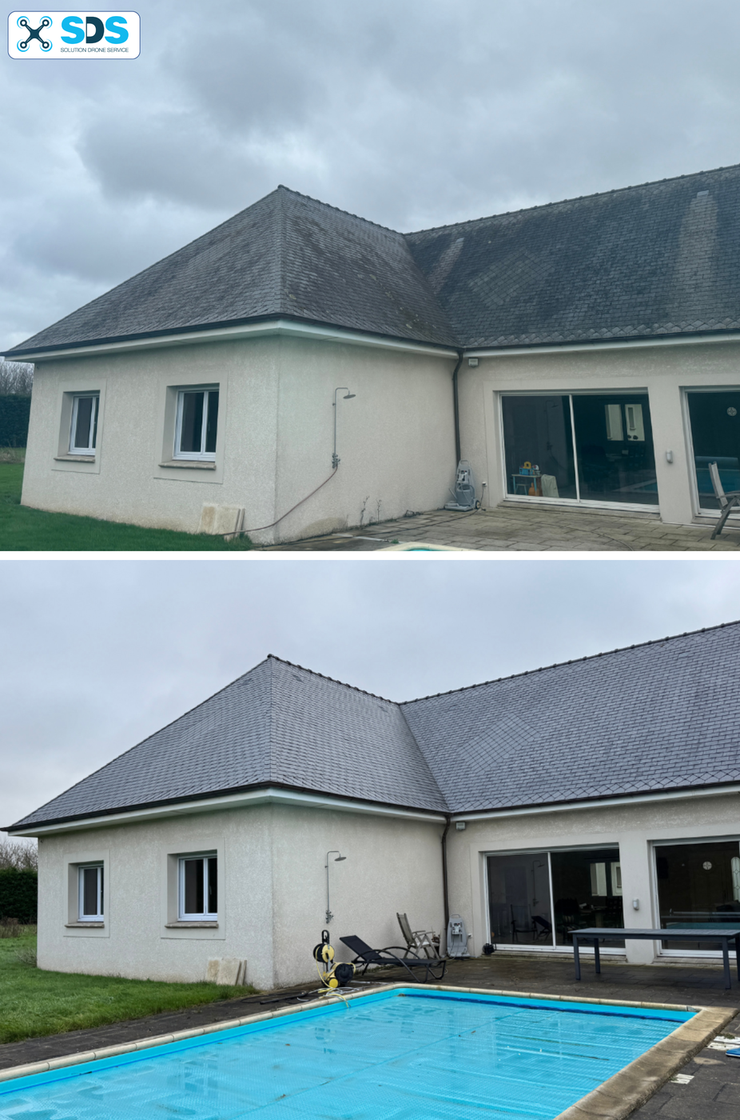 Solution Drone Service | Nettoyage de toiture à Vire Normandie Nettoyage de toiture par drone dans le Bocage virois