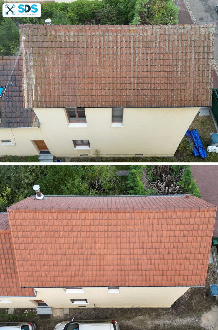 Nettoyage de toiture par drone à la pointe du Cotentin