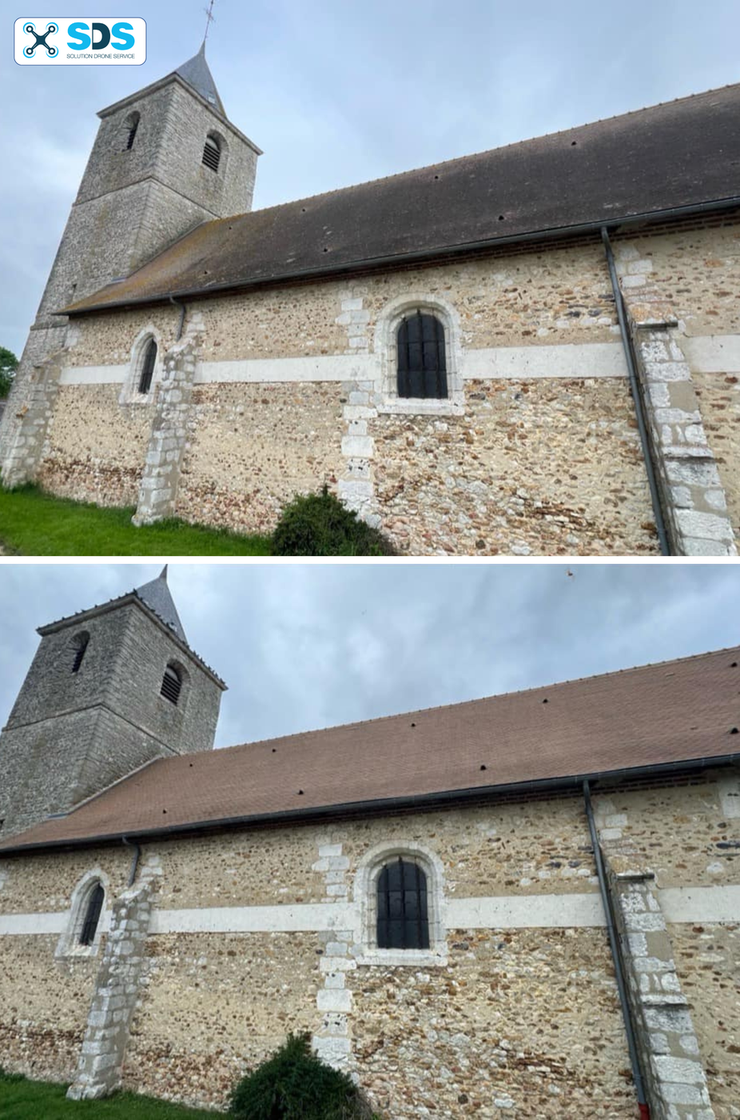 Solution Drone Service | Nettoyage de toiture à Cabourg Nettoyage de toiture par drone sur la Côte Fleurie