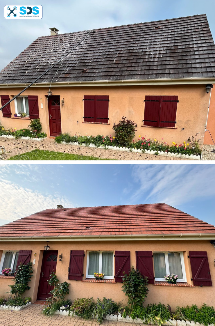 Solution Drone Service | Nettoyage de toiture à Bayeux Nettoyage de toiture par drone dans le Bessin
