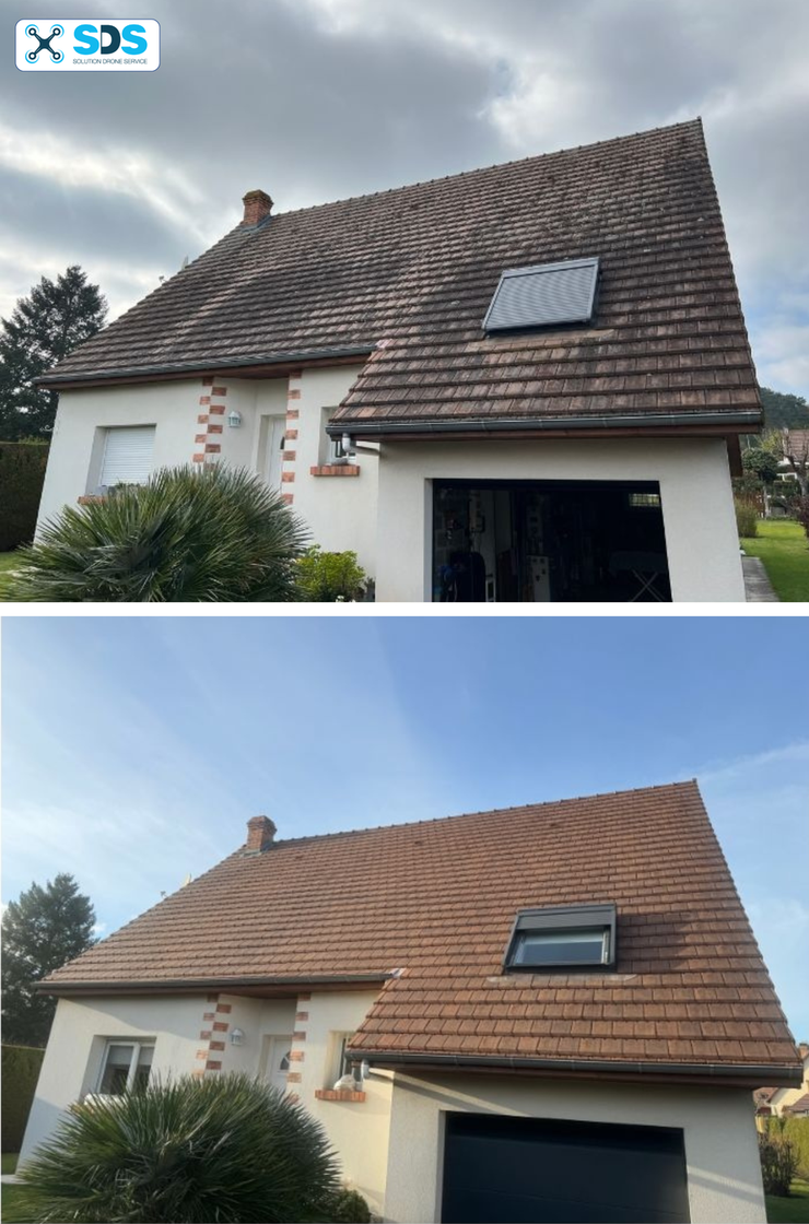 Solution Drone Service | Nettoyage de toiture à Isigny-sur-Mer Nettoyage de toiture par drone dans le Bessin